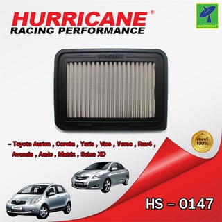 Mastersat กรองอากาศ กรองอากาศรถยนต์ HURRICANE HS-0147 กรองสแตนเลส สำหรับ Toyota Aurion , Corolla , Yaris , Vios , Verso