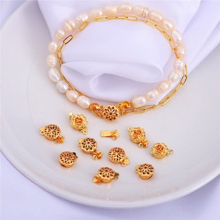 เครื่องประดับแฟชั่นสร้อยคอและสร้อยข้อมือโซ่ชุบทอง 18K ดอกไม้ 1 ชุด