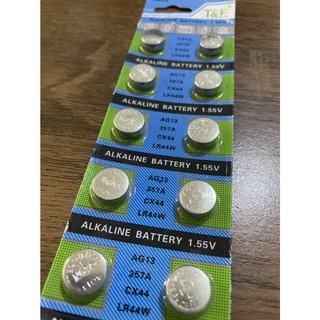 ถ่านกระดุม AG13/357A/CX44/LR44W ALKALINE BATTERY 1.55V(1แพค10ก้อน)