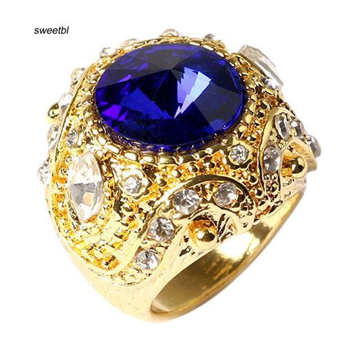 Craved Rings for Women 18k Yellow Gold Plated White Sapphire Ring Size 6-10