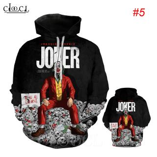 HX โจ๊กเกอร์ Joker DC Movie Cool Man วาคีน ฟินิกซ์ 3D พิมพ์ Hoodies ลำลองแขนยาวแฟชั่นเสื้อคลุมด้วยผ้า