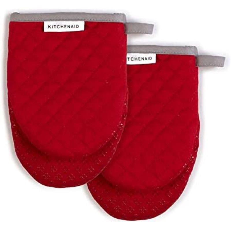 KitchenAid Asteroid Mini Oven Mitt, 5.5"x8", Fire Red 2 Count พร้อมส่ง ถุงมือกันร้อนสำหรับเตาอบ ขนาด