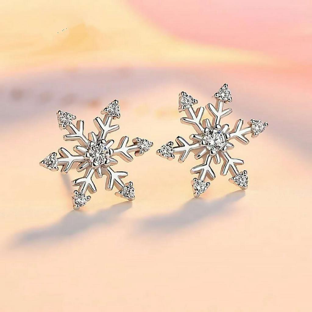 nnjew ต่างหู รุ่น เกล็ดหิมะ snowflakes ต่างหูแฟชั่น ผู้หญิง ราคา ถูกที่สุด ดีลบีเคเค แกลเลอรีภาพที่ 5