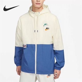 Nike ของแท้ เสื้อแจ็กเก็ตคาร์ดิแกน กันลม แบบนิ่ม มีซิป สไตล์เกาหลี สําหรับผู้ชาย