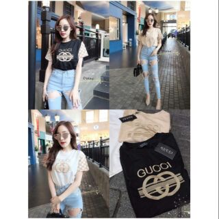 เสื้อยืดแขนทูโทนงานปักลายiงานป้ายผ้าดีมาก