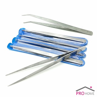 คีมหนีบอเนกประสงค์ มี 2 คีบหนีบสแตนเลส  แบบ ปากคีบงอ ปากคีบแหลม  Stainless steel tweezers