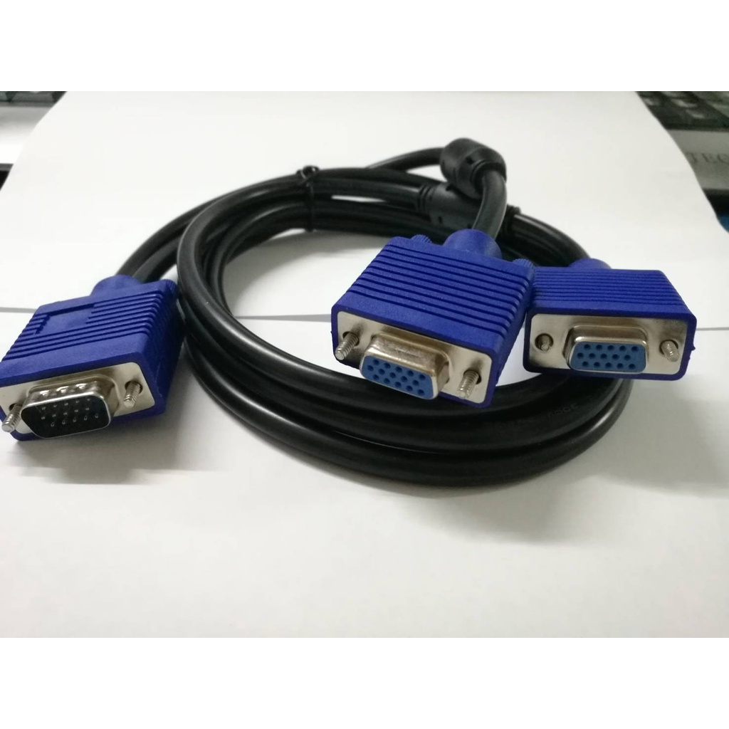 สาย y vga Splitter cable 1ออก2 จอ สายแยกจอ ยาว 1.8 เมตร รูปที่ 2