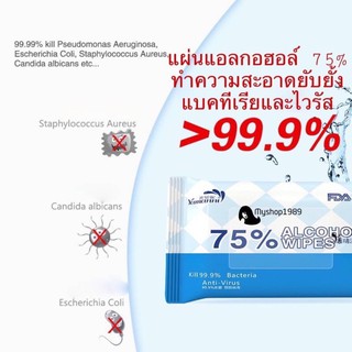 ✜ทิชชู่เปียกแอลกอฮอล์ รายละเอียดสินค้า Alcohol wipes 75% แผ่นแอลกอฮอล์ 75 % ส่วนผสมของแอลกอฮอล์