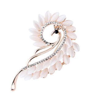 Hot sale temperament alloy rhinestone peacock opal brooch fashion pin popular accessories