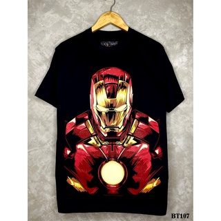 Ironmanเสื้อยืดสีดำสกรีนลายBT107