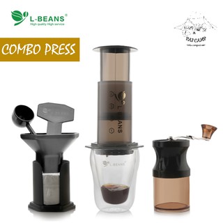 L-Beans Coffee Press เครื่องทำกาแฟแบบกด French Press ครบเซ็ทพร้อมใช้งาน (จัดส่งไวจาก กทม.)