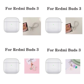 RedMi Buds 3 เคส Tulip ดอกไม้พวงกุญแจ Buds3 Tws หูฟังบลูทูธ Dust-Proof Soft Transparent Tpu Cover