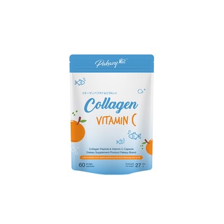 Pakazy Collagen Peptide and Vitamin C คอลลาเจนเปปไทด์ และวิตามินซี ลดการเกิดสิว เพิ่มความชุ่มชื้นผิว 60 แคปซูล