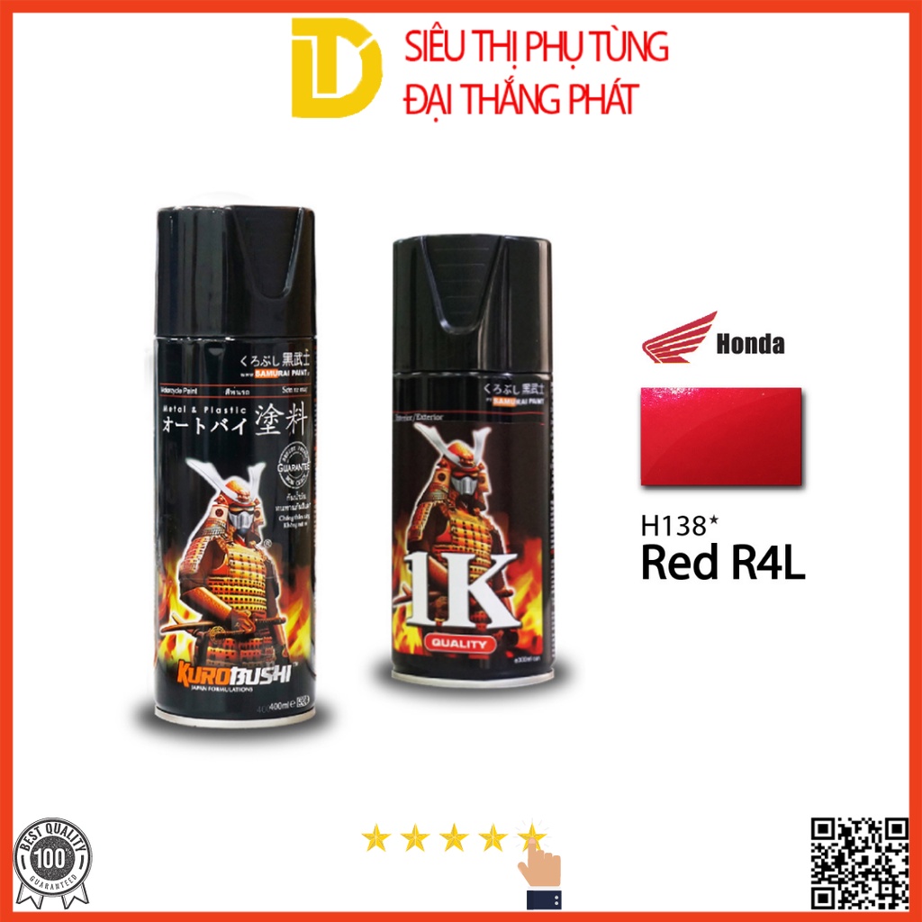 Basic Combo สี Samurai สีสเปรย์มอเตอร์ไซค์ H138* RED R4L