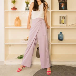 Lagom. Cherry Tie Knot Trousers - Light Purple