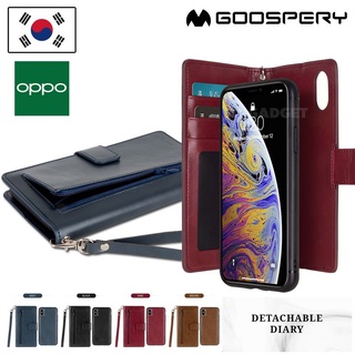 [ลิขสิทธิ์แท้] Goospery Mercury Detachable Diary for OPPO F9 F11 Pro เคสฝาพับ TPU/PU ใส่บัตร/ธนบัตร/เหรียญได้