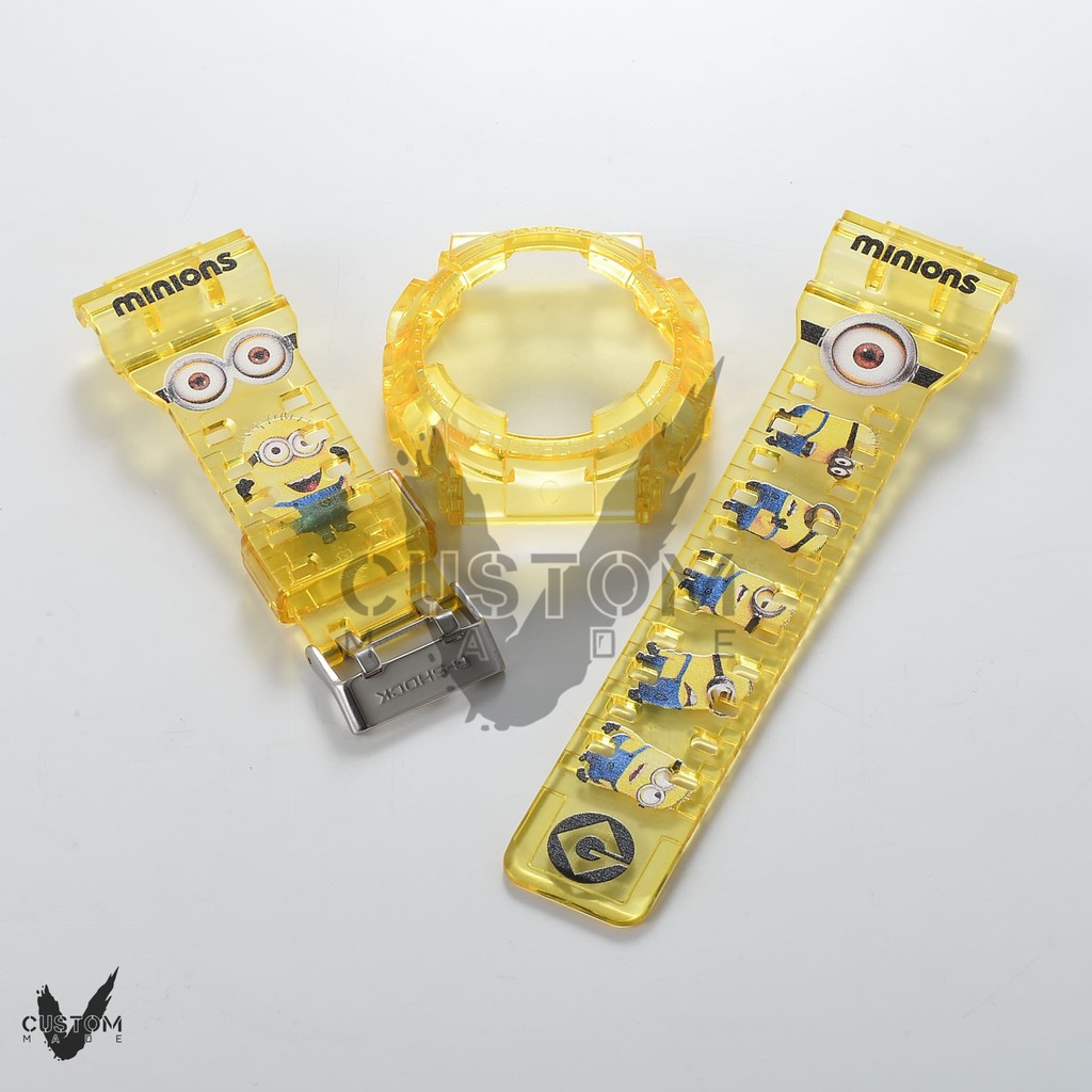 (Vcustom) GA / GD / GAX / GLX -100 ,110 , 120 CUSTOM PRINTING " MINIONS " BAND AND BEZEL WATCH STRAP
