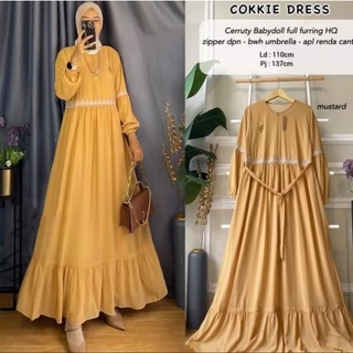 Cokkie MAXY BLa Material CERUTY BABYDOLL FULL PURING Gamis ชุดเดรสผู้หญิงล่าสุด Gamis Dress Jumbo ขายส่งเสื้อผ้าผู้ใหญ่ชุดเดรสธรรมดานําเสนอเสื้อคลุม