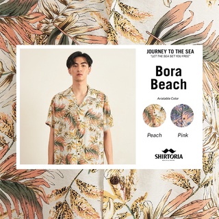 Shirtoria Hawaii-ลาย bora Beach เสื้อเชิ้ตผู้ชายแขนสั้น non Iron