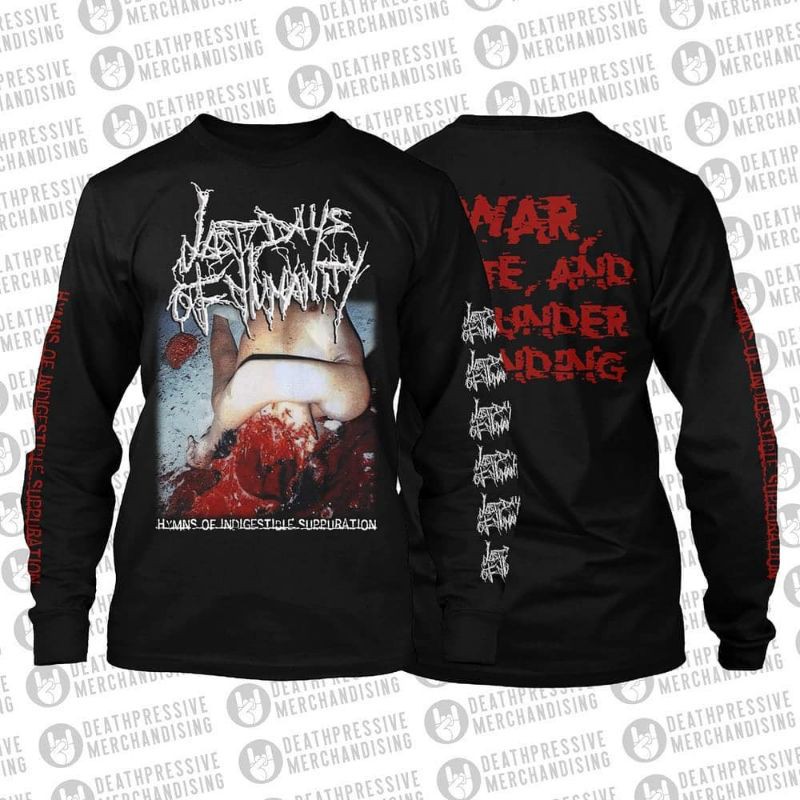 Hitam Last DAYS OF HUMANITY hymns kaos metal แขนยาว สีดํา - แขนยาวเดิม