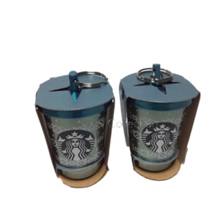 STARBUCKS Tumbler Keychain XMas New Year 2018 Stainless Green New.