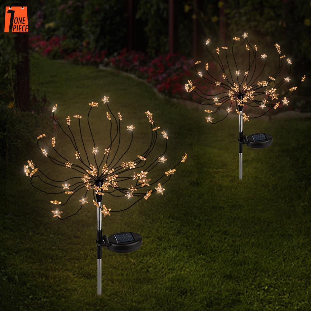 HOT! Solar Energy Star Fairy Bouquet Dandelion Lights Star Firework ...