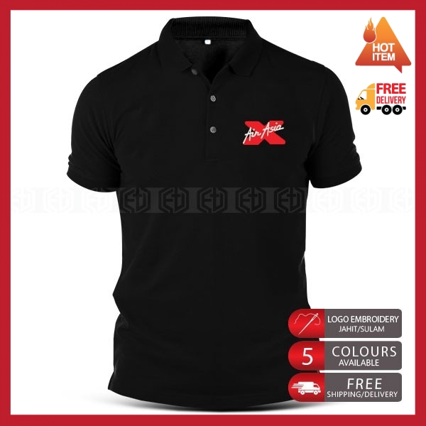 Airasia X Casual Cotton Polo T เสื้อคลาสสิก Vintage โลโก้ยอดนิยมที่มีชื่อเสียงแฟชั่นชุดกีฬา Streetwe