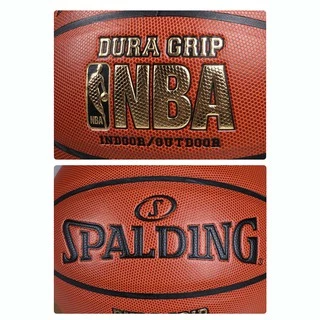 ลูกบาส ลูกบาสเกตบอล basketball Spalding Dura Grip NBA เบอร์7 มี 4สี ดำ ทอง เงิน ขาว ฟรี ตาข่ายใส่ลูกบาส+เข็มสูบ