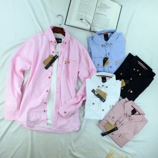 เสื้อเชิ้ต​หมี​แขน​ยาว​ผ้า​อ็อกฟอร์ด​นำ​เข้า​ Long Sleeve Oxford 100 % Cotton Import​ Strip​ Line​ Shirts​