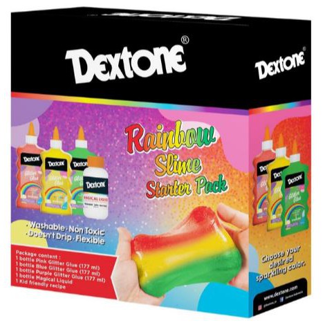 Dextone Glitter Slime Kit Rainbow / Slime Kit เทียบเท่ากับ Elmers