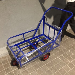 รถเข็นสามล้อ เอนกประสงค์ โครงเหล็กสีน้ำเงิน (ขนาด 6ปี๊บ 50x8…