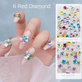 50 ชิ้นคริสตัลทะเลสีฟ้าลิตเติ้ลสตาร์เล็บเครื่องประดับ/ผสมสีห้าแฉกดาวแบนเครื่องประดับเล็บ