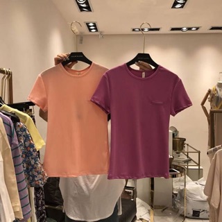 เสื้อยืดคอกลมทรงเข้ารูป สีสดใส ผ้ายืดพรีเมี่ยม พร้อมส่ง