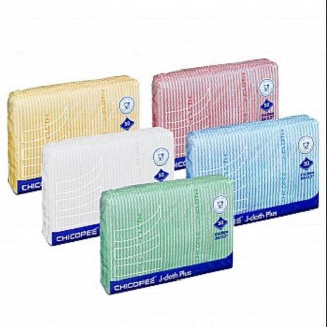 Chicopee J-Cloth plus ผ้าเช็ดในครัวอเนกประสงค์ ผ้าเช็ดทำความสะอาด Food Grade 51x36cm. (แพ็ค50ผืน) ซักได้ มี 5 สี