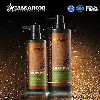 แชมพูและครีมนวด เคราติน มาเซโรเน่ ไฮโดรคอลลาเจน Masaroni Hydro Collagen Keratin Shampoo 500ml