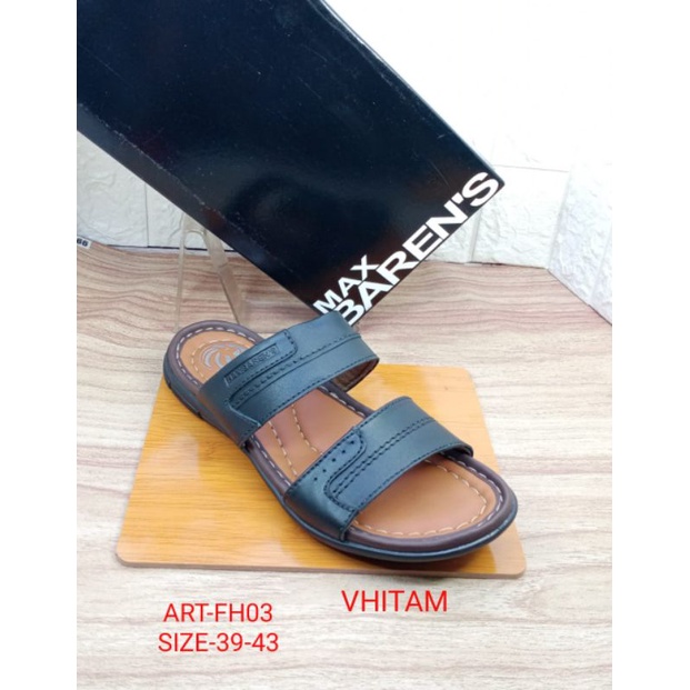 Max barens FH-03 รองเท้าแตะหนังแท้ผู้ชาย
