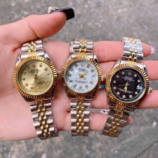 ROLEX สายเลส มีช่องบอกวันที่ หน้าปัด 32 mm