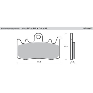 ผ้าเบรคหน้า SBS สำหรับ BMW F800R ปี 15-18