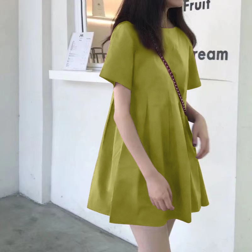 LGfashion ขายดีประจำฤดูกาล เดรสน่ารักสไตล์คาวาอี้ มินิเดรสกระโปรงทรงจีบ ไปคาเฟ่ ไปเที่ยวคือเริ่ดมากกกก ราคาโคตรดี