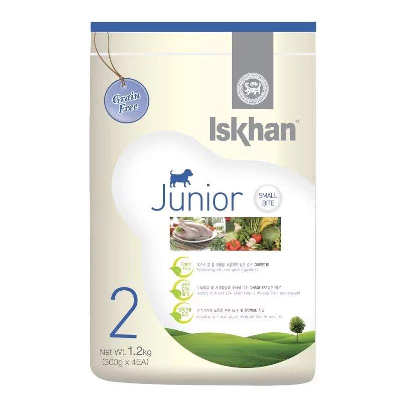 อาหารสุนัข Iskhan อีสคาน สูตร Junior สำหรับสุนัข 3-12 เดือน  1.2kg