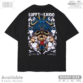 เสื้อยืดสีขาวเสื้อยืด พิมพ์ลาย One PIECE Moniversey D LUFFY x KAIDO JOY BOY Distro สไตล์ญี่ปุ่น สําหรับมังงะญี่ปุ่น x A2
