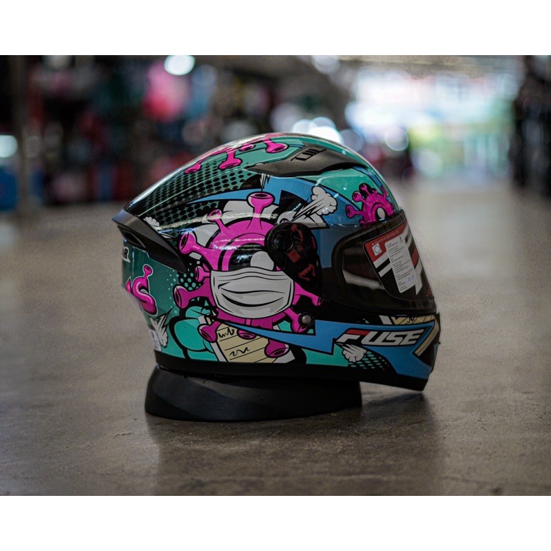 💙หมวกกันน็อคFUSE Helmet รุ่น Razor - Virus  BLUE💙