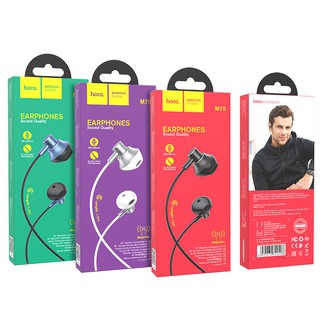 M75 Belle wired earphones with mic, 1.2m, elastic cable, audio plug 3.5mm.