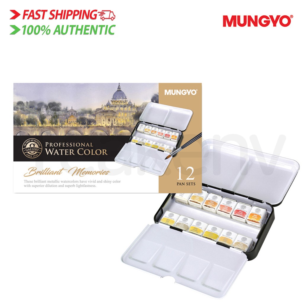 12/24/48 Colors MUNGYO Watercolor Paint Sets Acuarela Solid Water