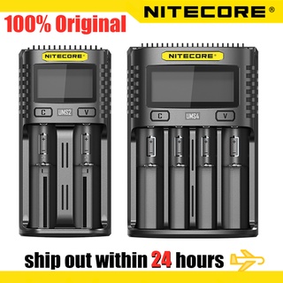 Nitecore UMS4 UMS2 ที่ชาร์จ USB อัจฉริยะ QC 4A กระแสไฟขนาดใหญ่ ชาร์จเร็ว