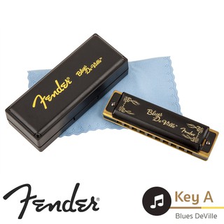 Fender® Blues Deville Harmonica ฮาร์โมนิก้า คีย์ A / 10 ช่อง + ฟรีเคส &amp; ผ้าเช็ด