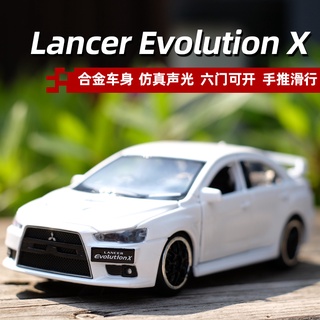 Mitsubishi Lancer Evolution X โมเดลรถยนต์ โลหะผสม 1: 32 แบบสไลด์ มีเสียง ของเล่นสําหรับเด็กผู้ชาย