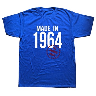 [COD]เสื้อยืดแขนสั้น ผ้าฝ้าย พิมพ์ลายกราฟฟิค Made In 1964 เหมาะกับของขวัญวันเกิด สไตล์สตรีท สําหรับผู้ชายS-5XL