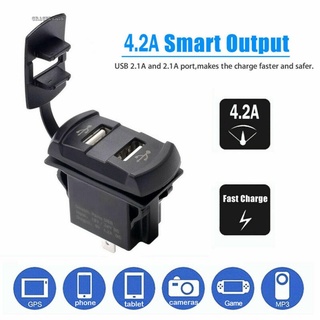 【GRCEKRIN】12V Car Truck Boat UTV Blue LED Dual USB Charger Digital Voltmeter Rocker Switch Waterproof Dustproof Monitoring Of Batt