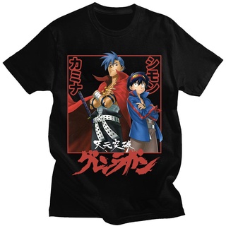 เสื้อยืดครอปเสื้อยืดแขนสั้น ผ้าฝ้าย 100% พิมพ์ลายอนิเมะ Tengen Toppa Gurren Lagann Simon Kamina สไตล์สตรีท ฮิปฮอป ขนาดให